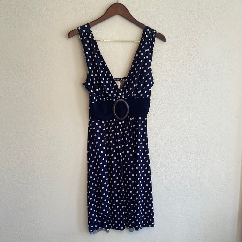 ⚡️3/$25  Star Vixen Blue and White Sleeveless V-Neck Sundress